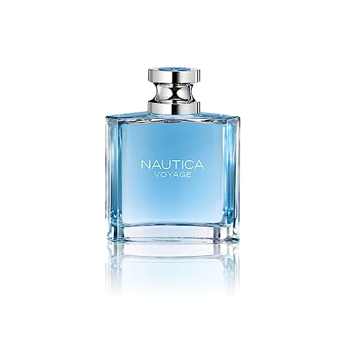 Nautica Voyage Eau De Toilette for Men - Fresh, Romantic, Fruity Scent Woody, Aquatic Notes of Apple, Water Lotus, Cedarwood, and Musk Ideal Day Wear 3.3 Fl Oz Nautica