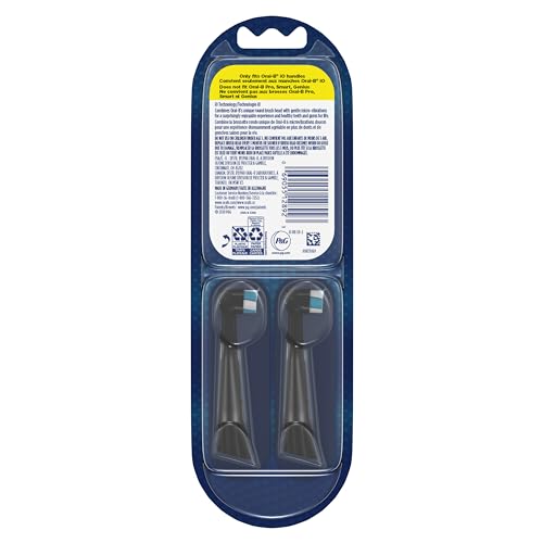 Oral-B iO Series Ultimate Clean Electric Toothbrush Replacement Brush Heads for an Oral-B Electric Toothbrush, 2 count, Black Oral-B