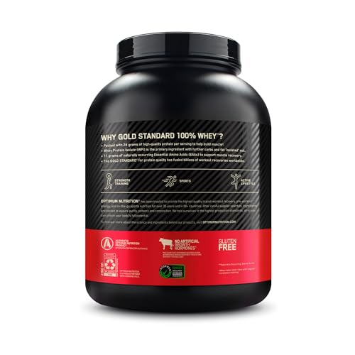 Optimum Nutrition Gold Standard 100% Whey Protein Powder, Double Rich Chocolate, 5 Pound (Packaging May Vary) Optimum Nutrition