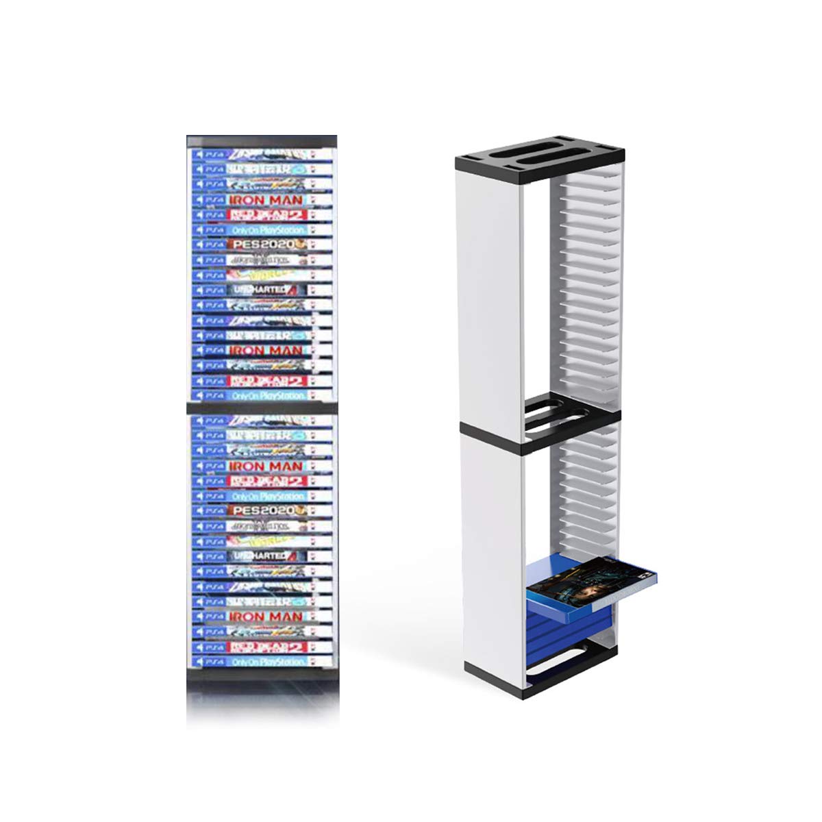 Nargos Video Game Storage Stand Tower for PS5/ PS4/ PS3/ Xbox Series S & X/Xbox one Game, Universal Game Disc Holder Vertical Stand Organizer Tower Nargos