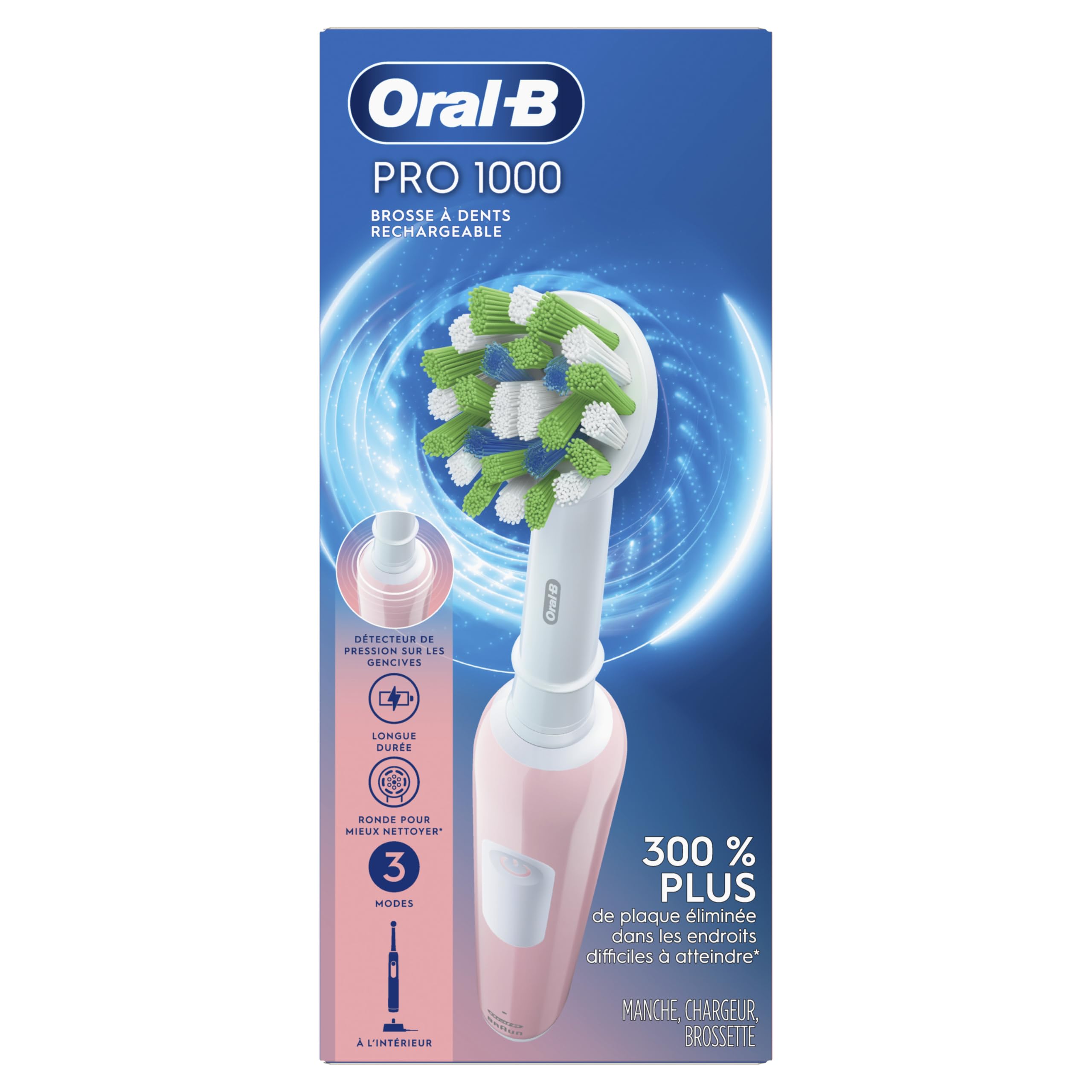 Oral-B Pro 1000 Rechargeable Electric Toothbrush, Pink Oral-B