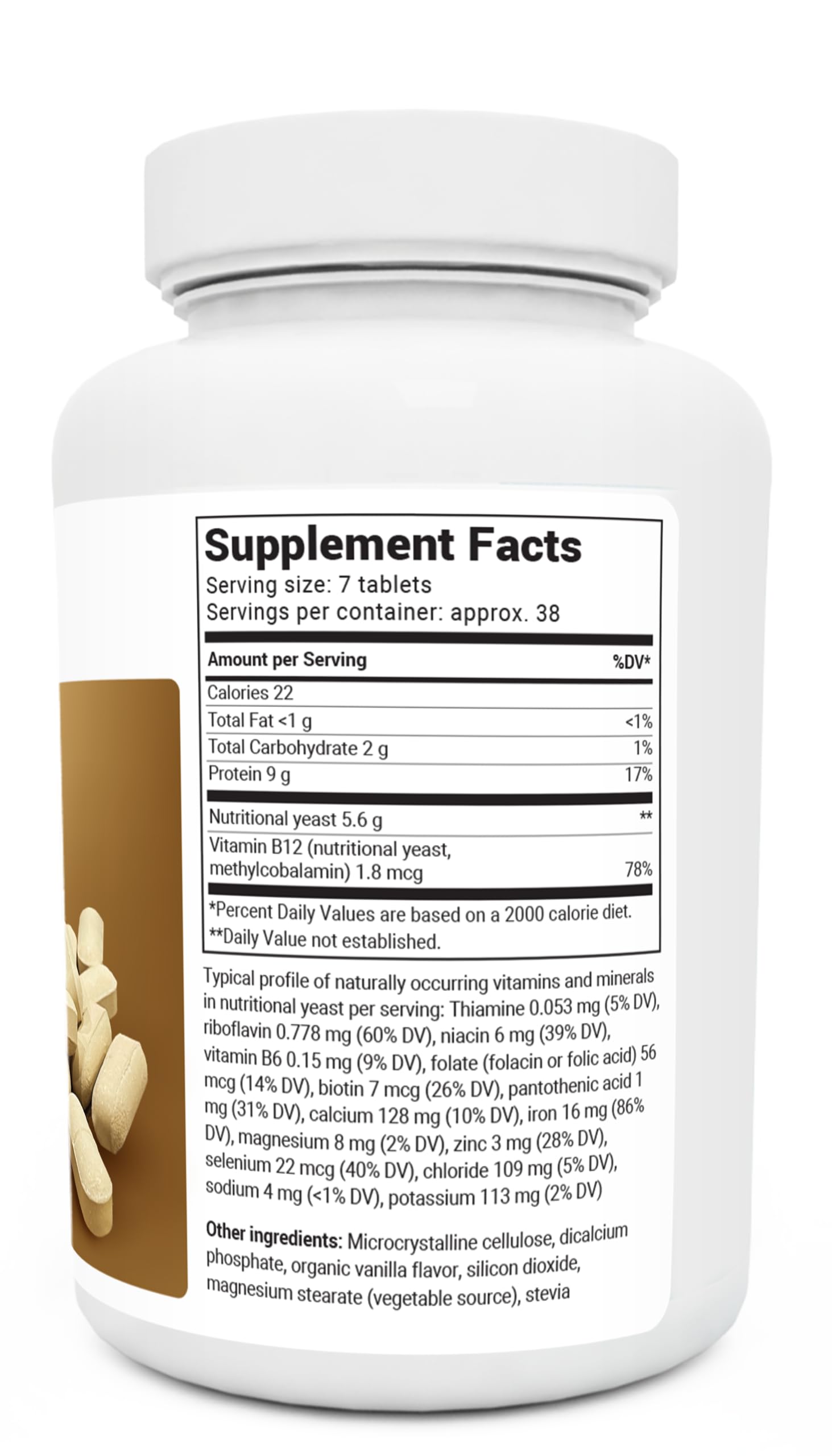 Dr. Berg Nutritional Yeast Tablets – Natural B12 Added - All 8 B Vitamin Complex – Organic Vanilla Flavor - 270 Vegan Tablets Dietary Supplements Dr. Berg Nutritionals