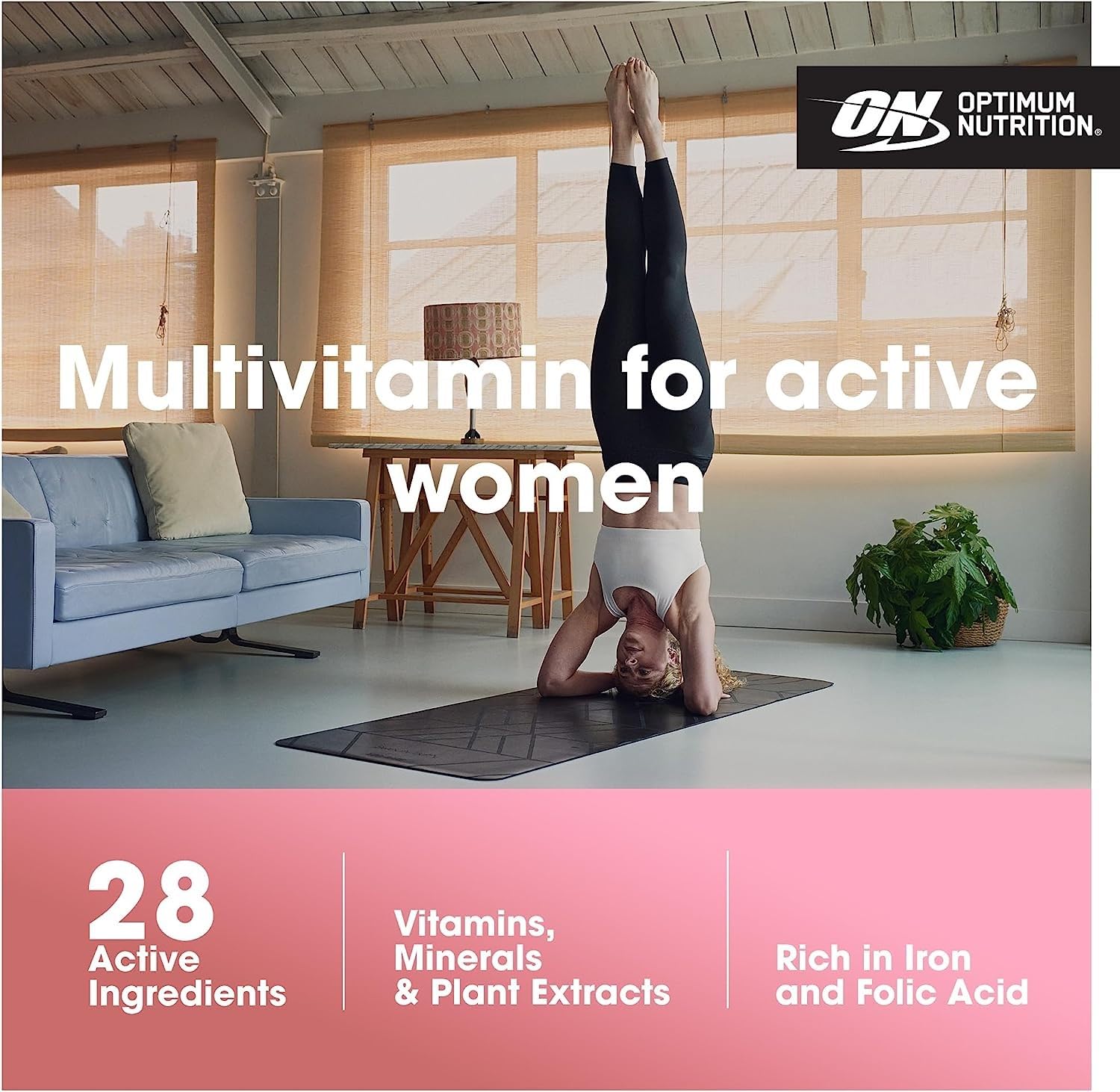 Optimum Nutrition Opti-Women, Vitamin C, Zinc and Vitamin D for Immune Support Womens Daily Multivitamin Supplement with Iron, Capsules, 120 Count Optimum Nutrition