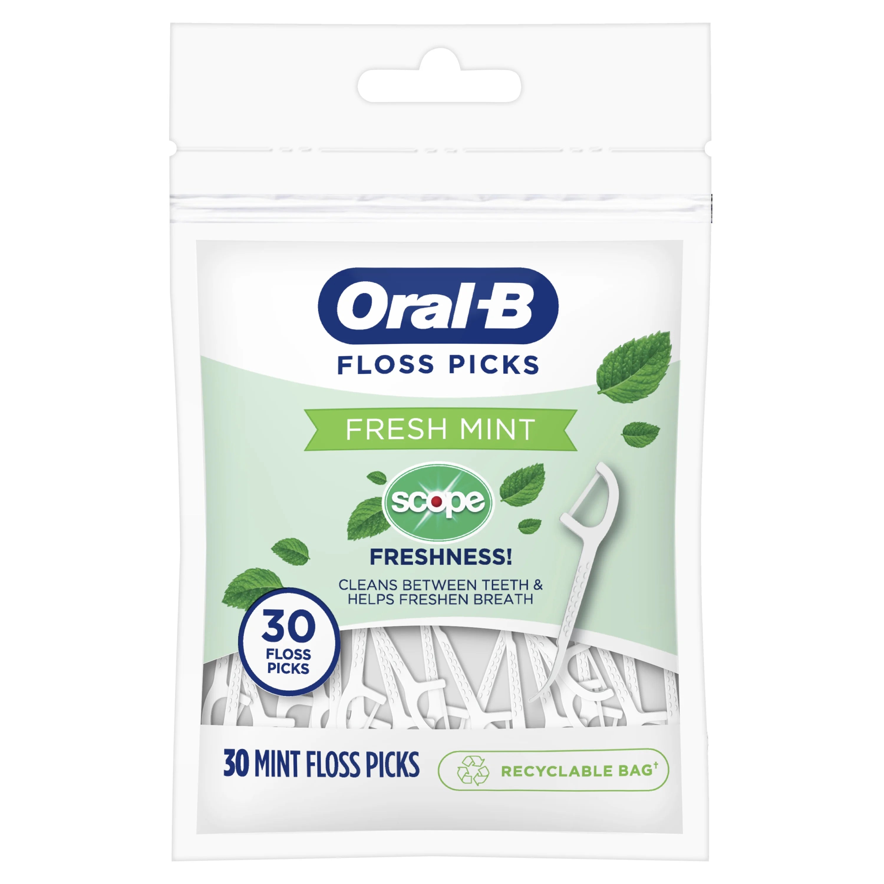 Oral-B floss picks waxed mint 30ct RobinDeals